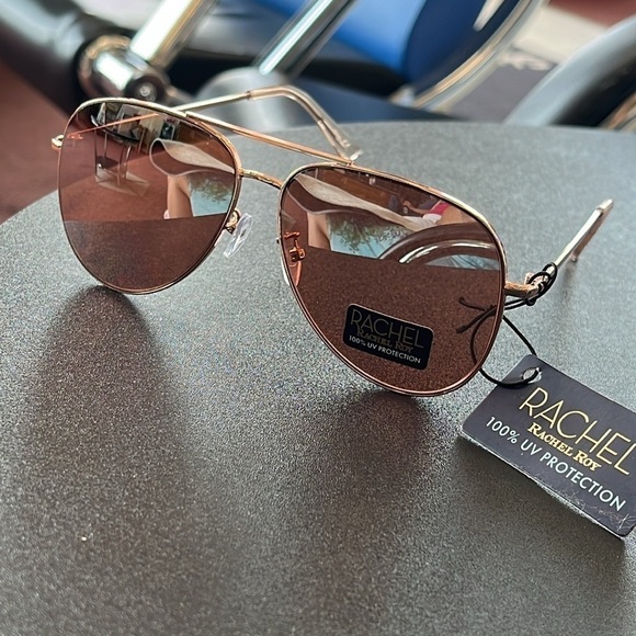 Brand New Rachel Roy Aviator Sunglasses Mirrored Rose Gold Tone Rimless main image 6